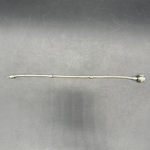 Pandora Snake Chain Bracelet Silver Tone Classic Design For Charms Beads 7 Inch - Picture 3 of 9